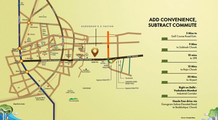 DAXIN GURUGRAM X FACTOR Location Map