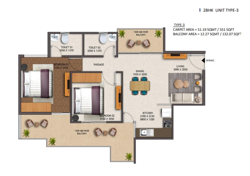 Verde 92 MQ Floor Plan