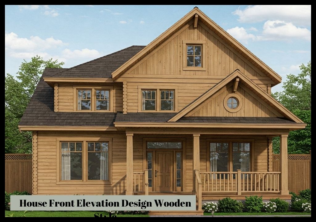 Normal House Front Elevation Design Wooden Style