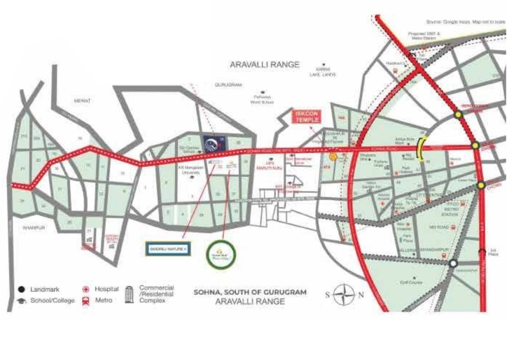 The Ridge location map